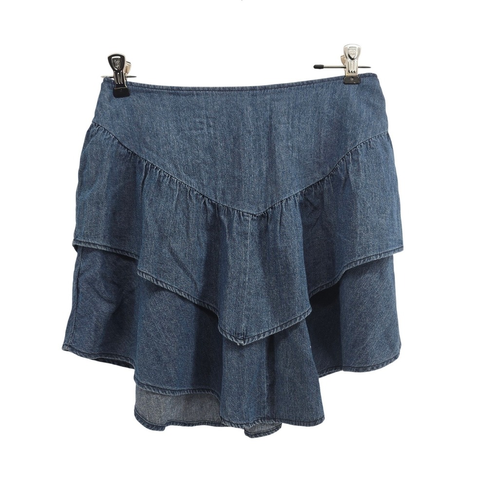 BCBGeneration Skirt Womens XS W1WX3B37 Blue Ruffle Tiered Denim NEW
